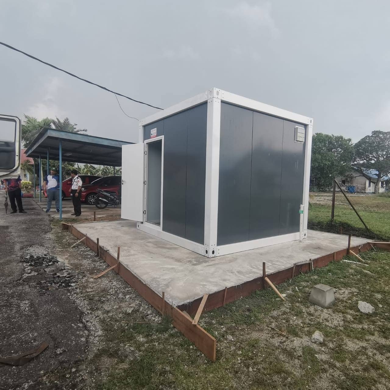 Completed environmental monitoring station installed on site